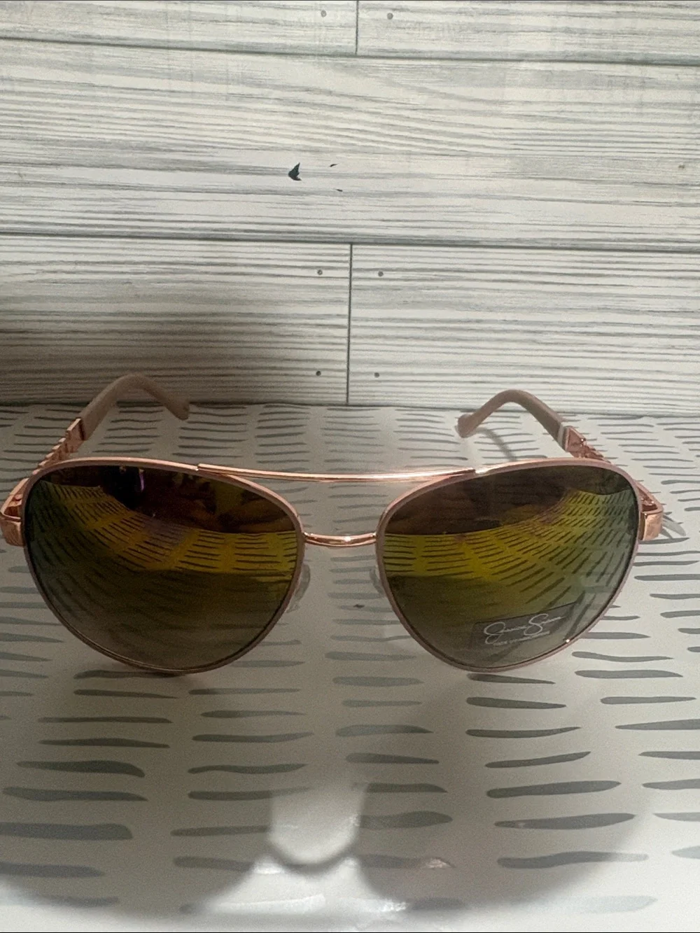 Jessica Simpson Rose Gold Aviator Sunglasses - Women's Fashion Accessories